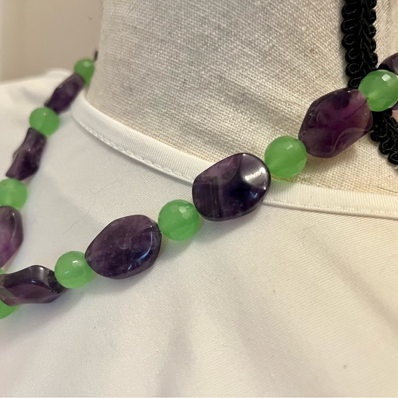 Gemstone 925 necklace 15” to 18” plus 2” pink stone jewelry - Picture 4 of 12